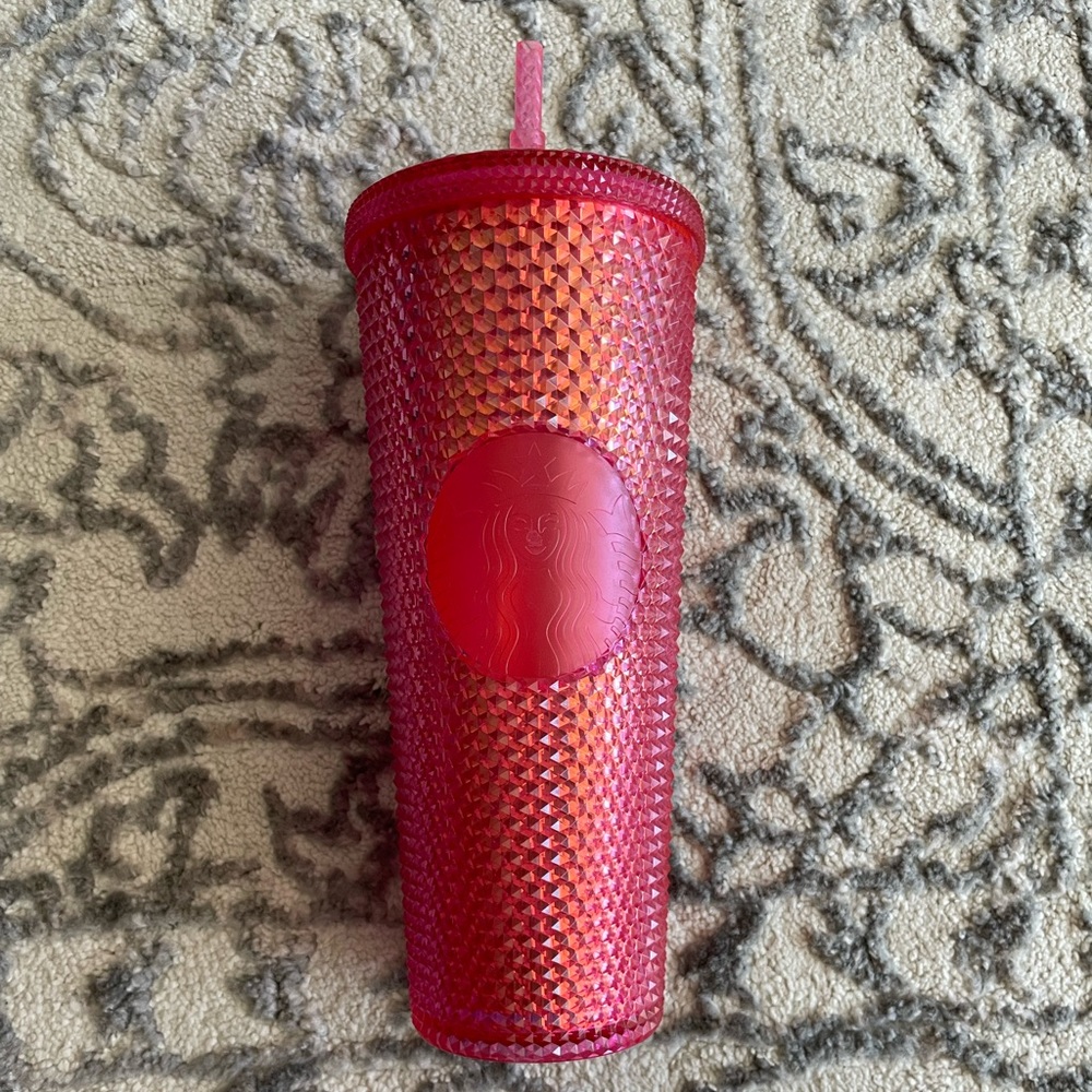 Starbucks pink iridescent studded cup
